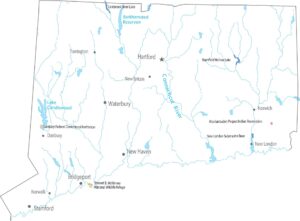 Connecticut National Parks and Forests Map