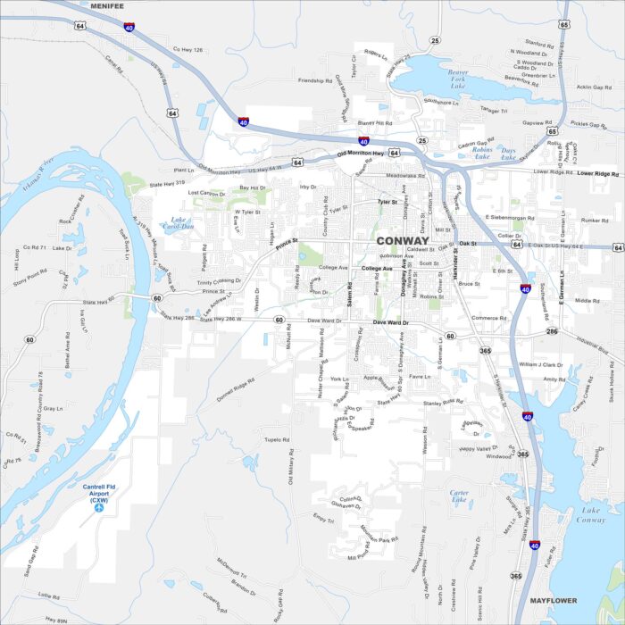 Conway Map Arkansas