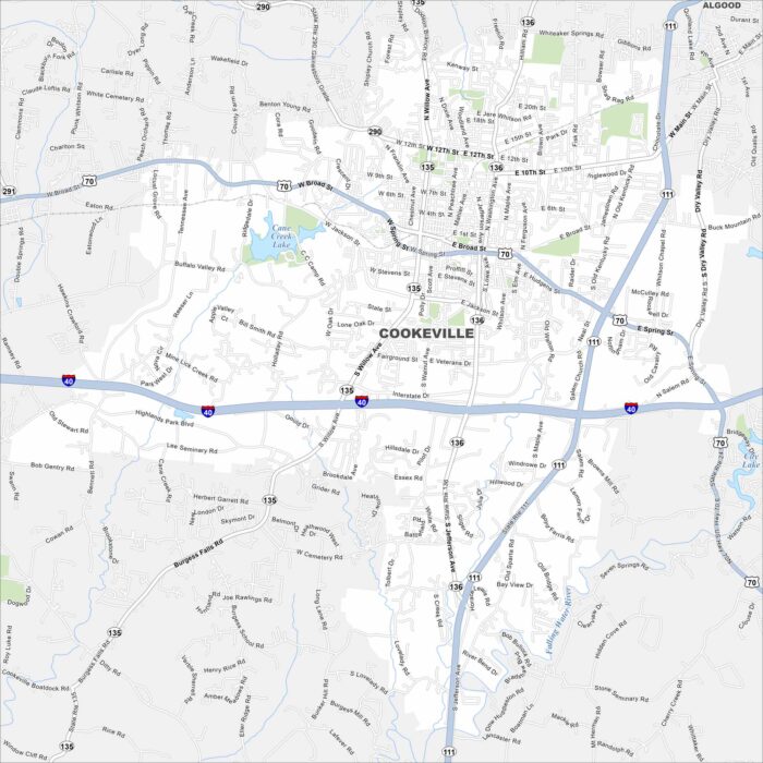 Cookeville Map Tennessee