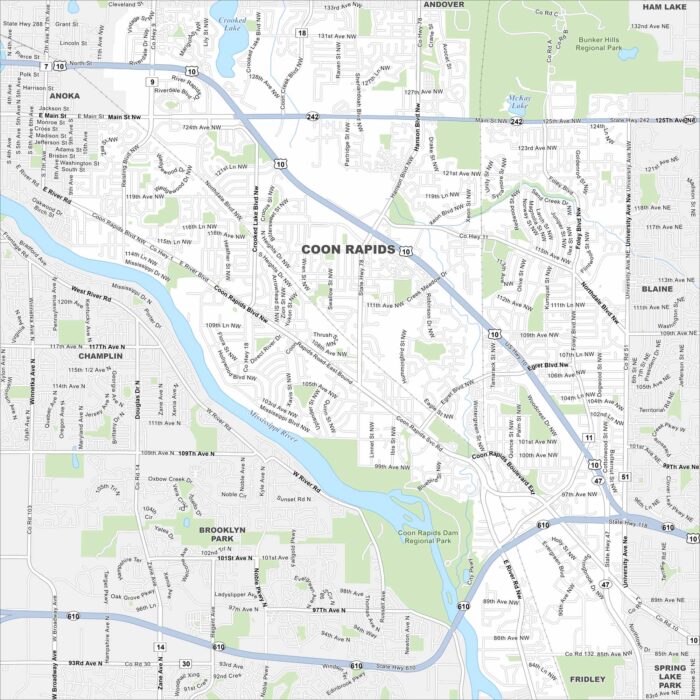 Coon Rapids Map Minnesota