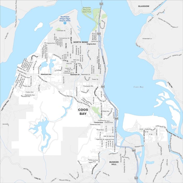 Coos Bay Map Oregon