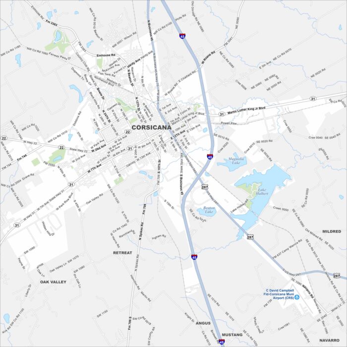 Corsicana Map Texas