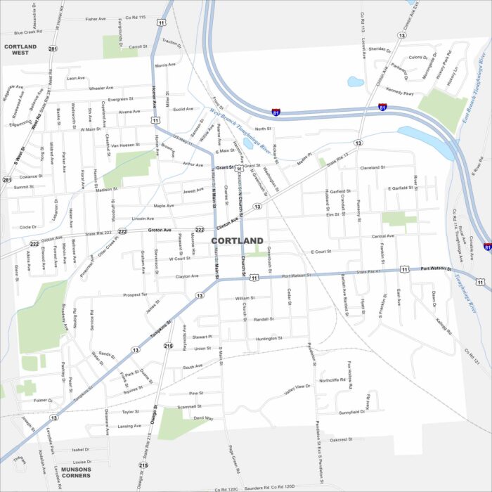 Cortland Map New York