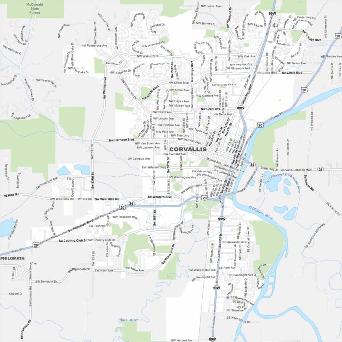 Corvallis Map Oregon