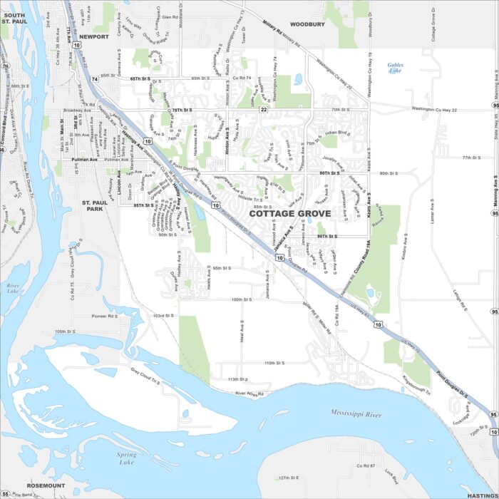 Cottage Grove Map Minnesota