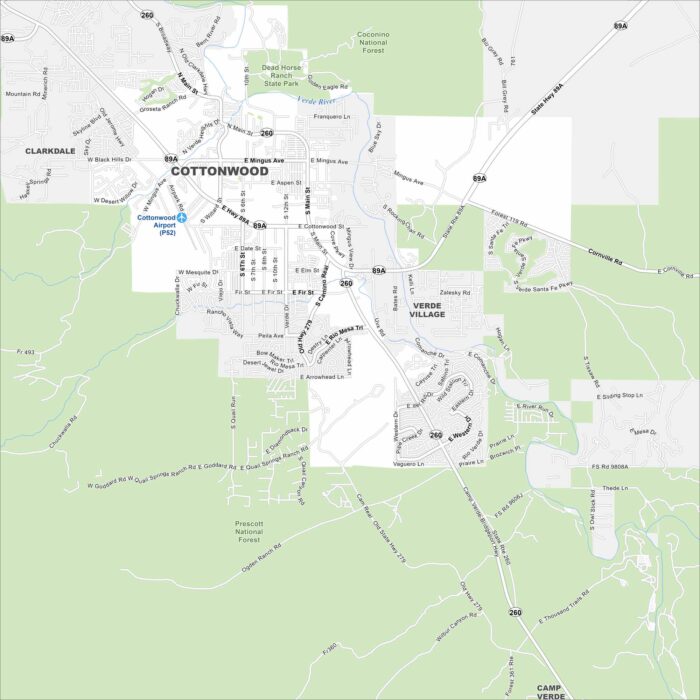 Cottonwood Map Arizona