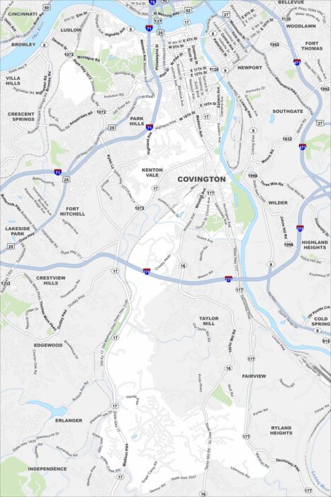 Covington Map Kentucky