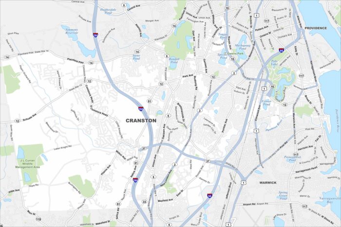 Cranston Map Rhode Island