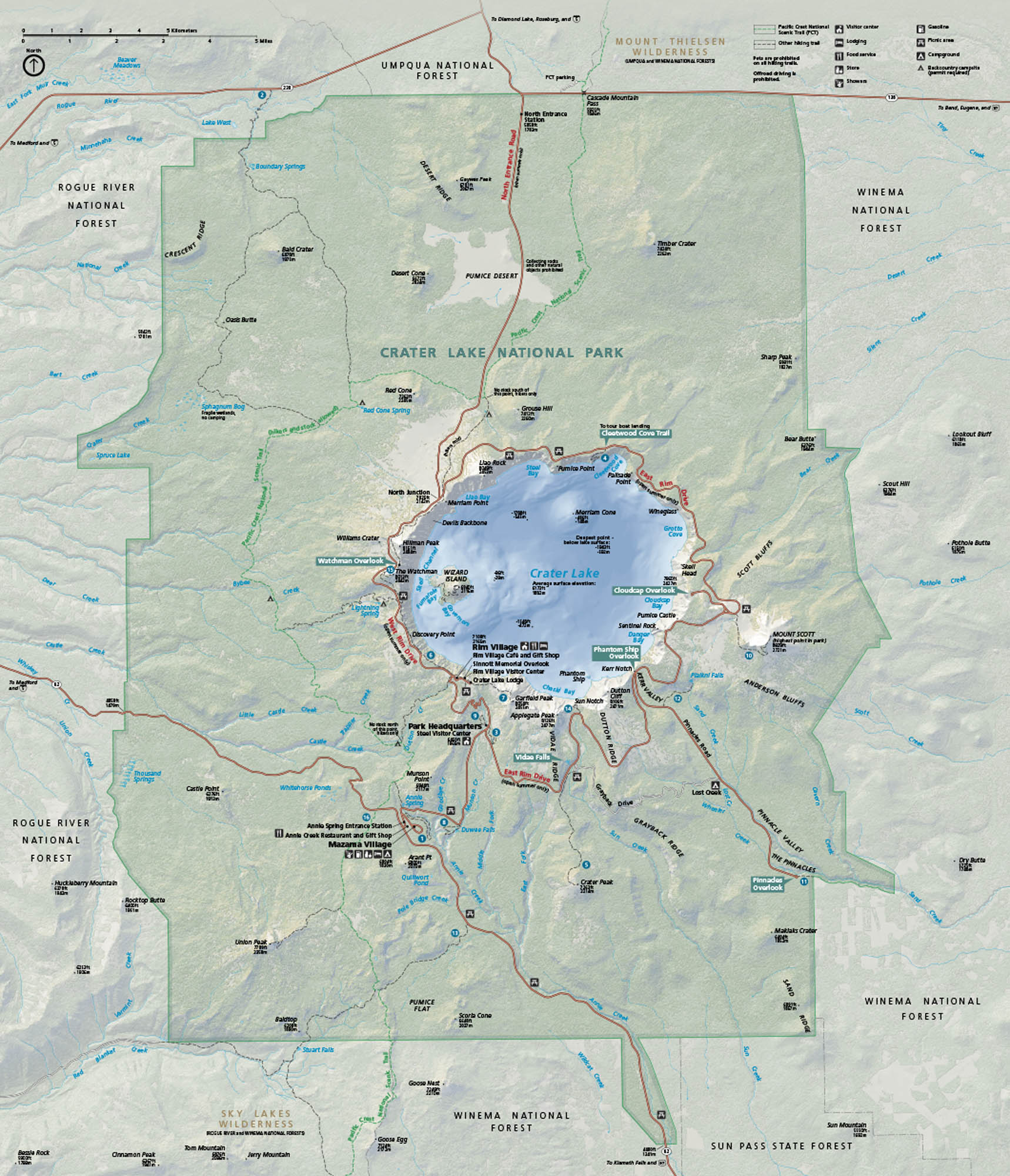 Crater Lake National Park Map