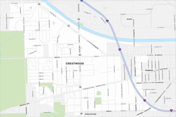Crestwood Map Illinois