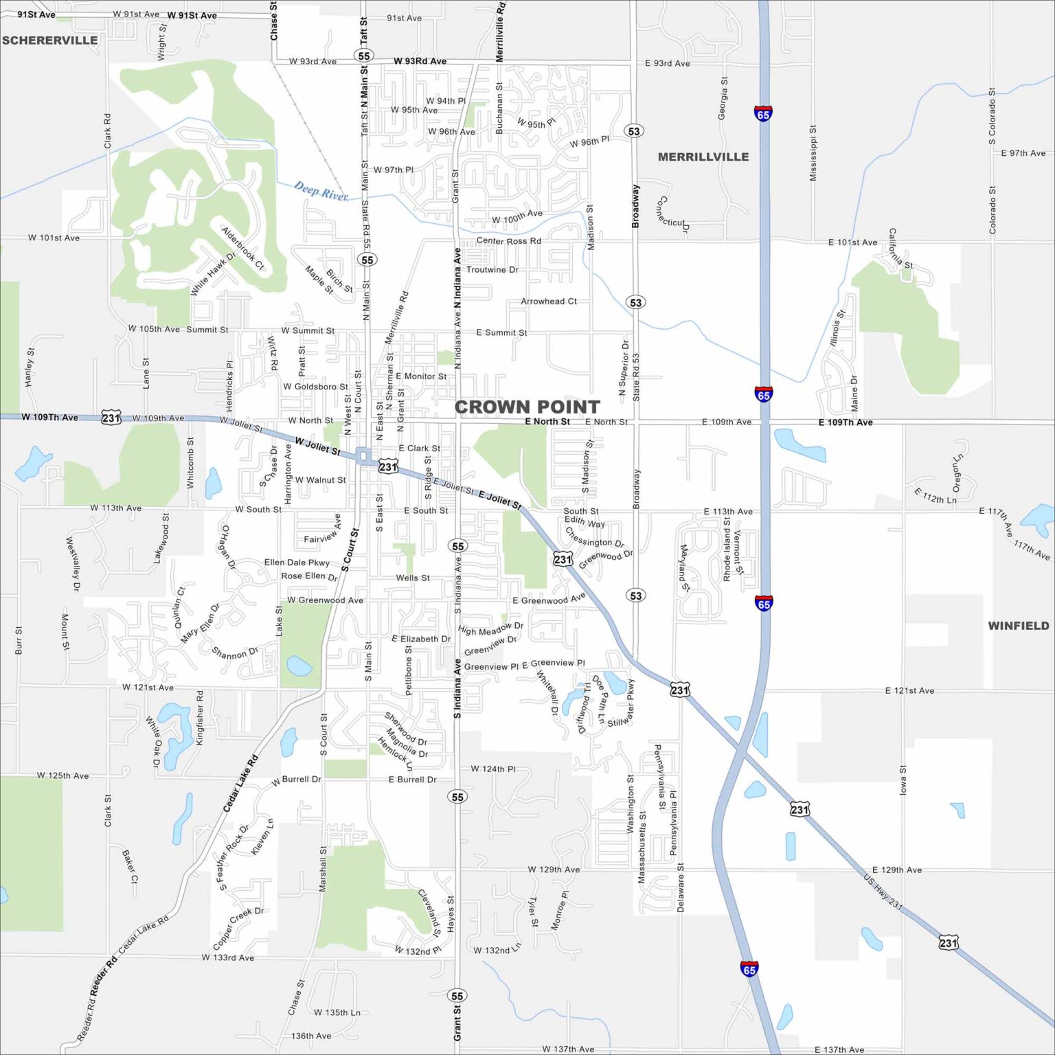 Point Indiana Map of Crown Point, Indiana - US Maps