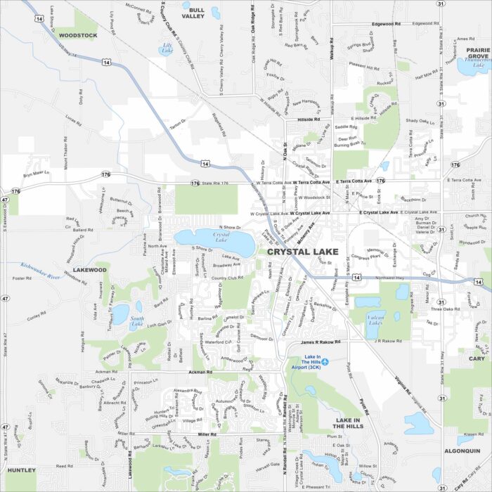 Crystal Lake Map Illinois