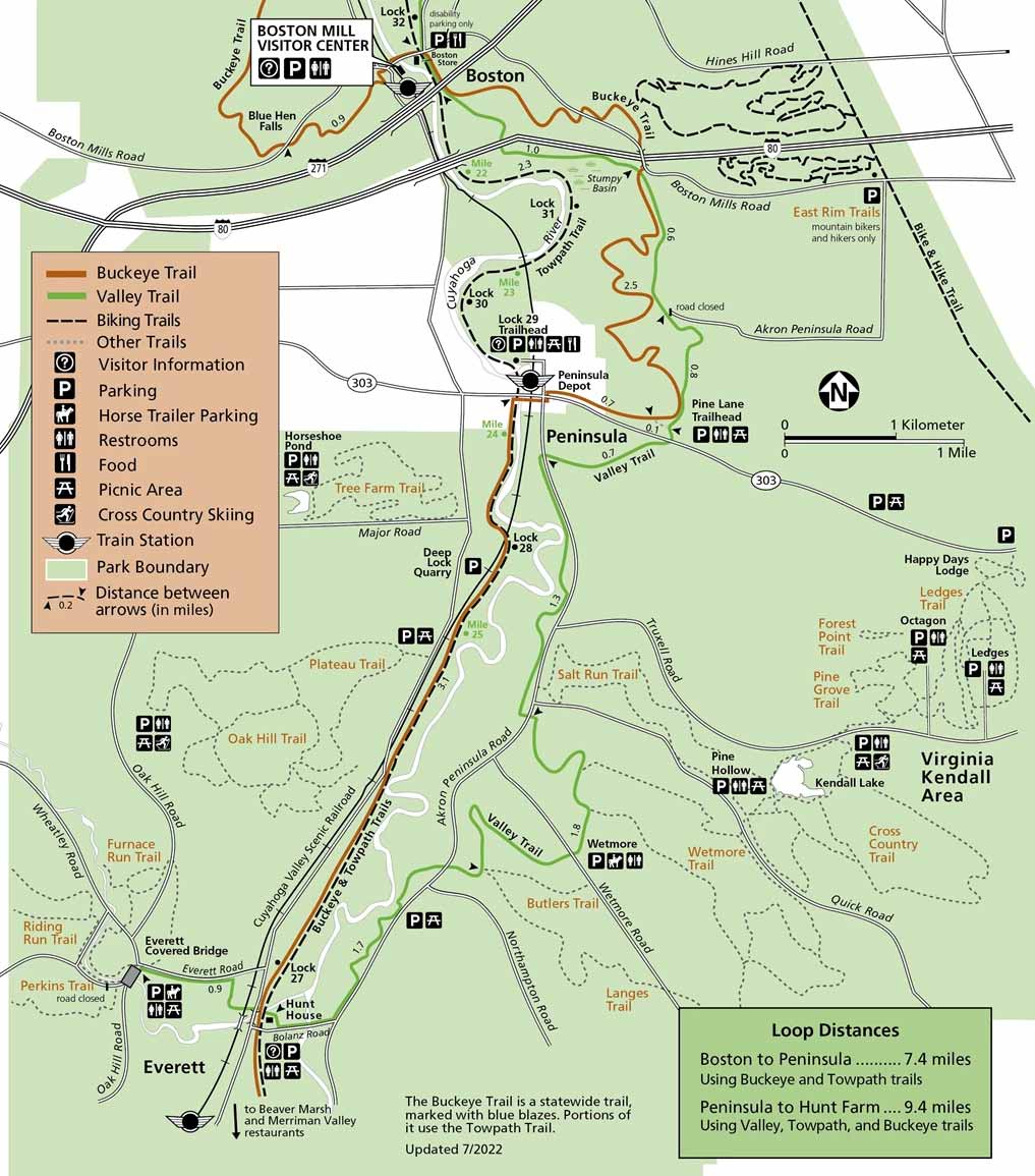 Cuyahoga Valley National Park Boston to Everett Map