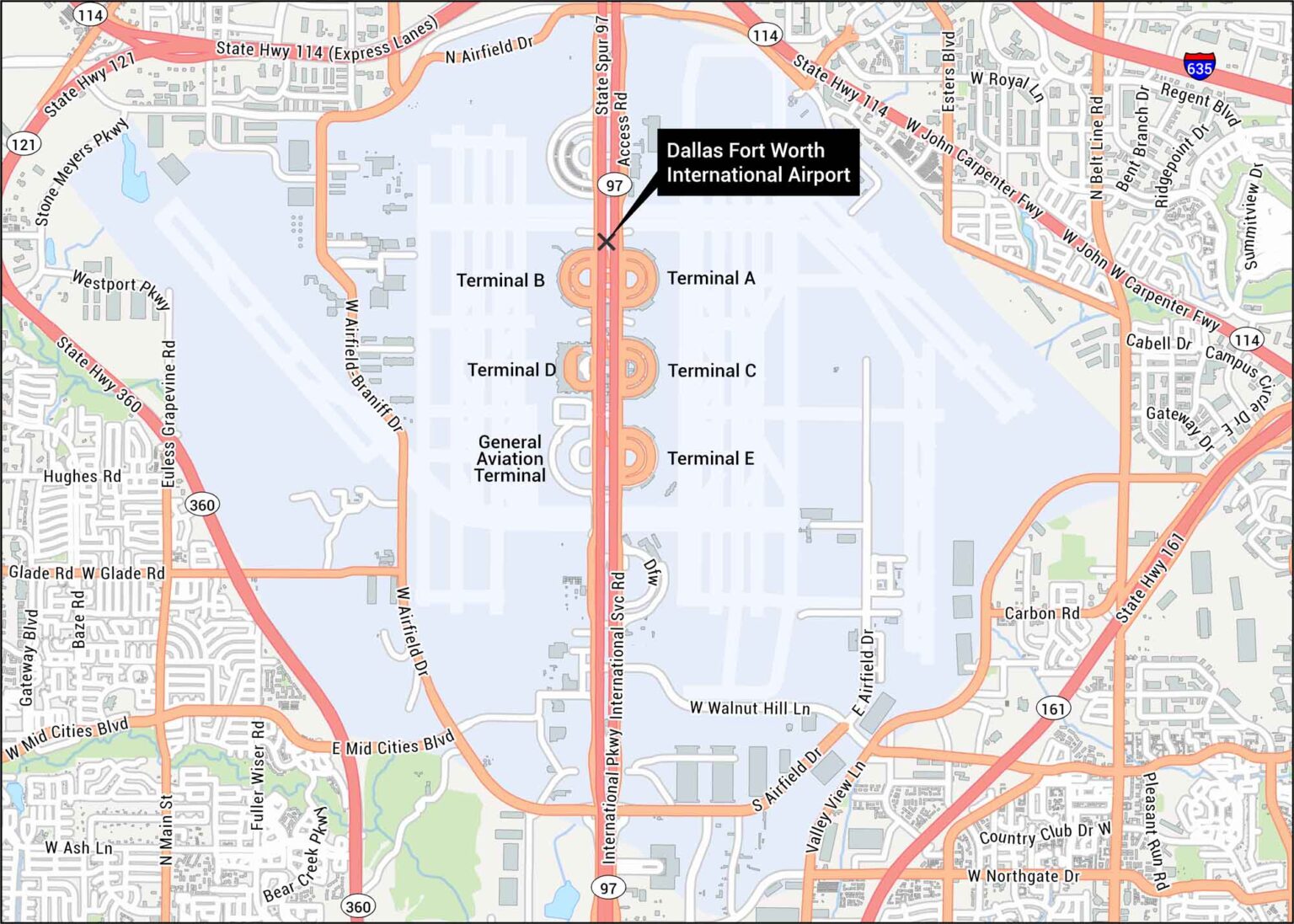 Dallas International Airport Map - US Maps