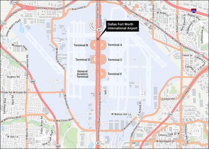 Dallas International Airport Map