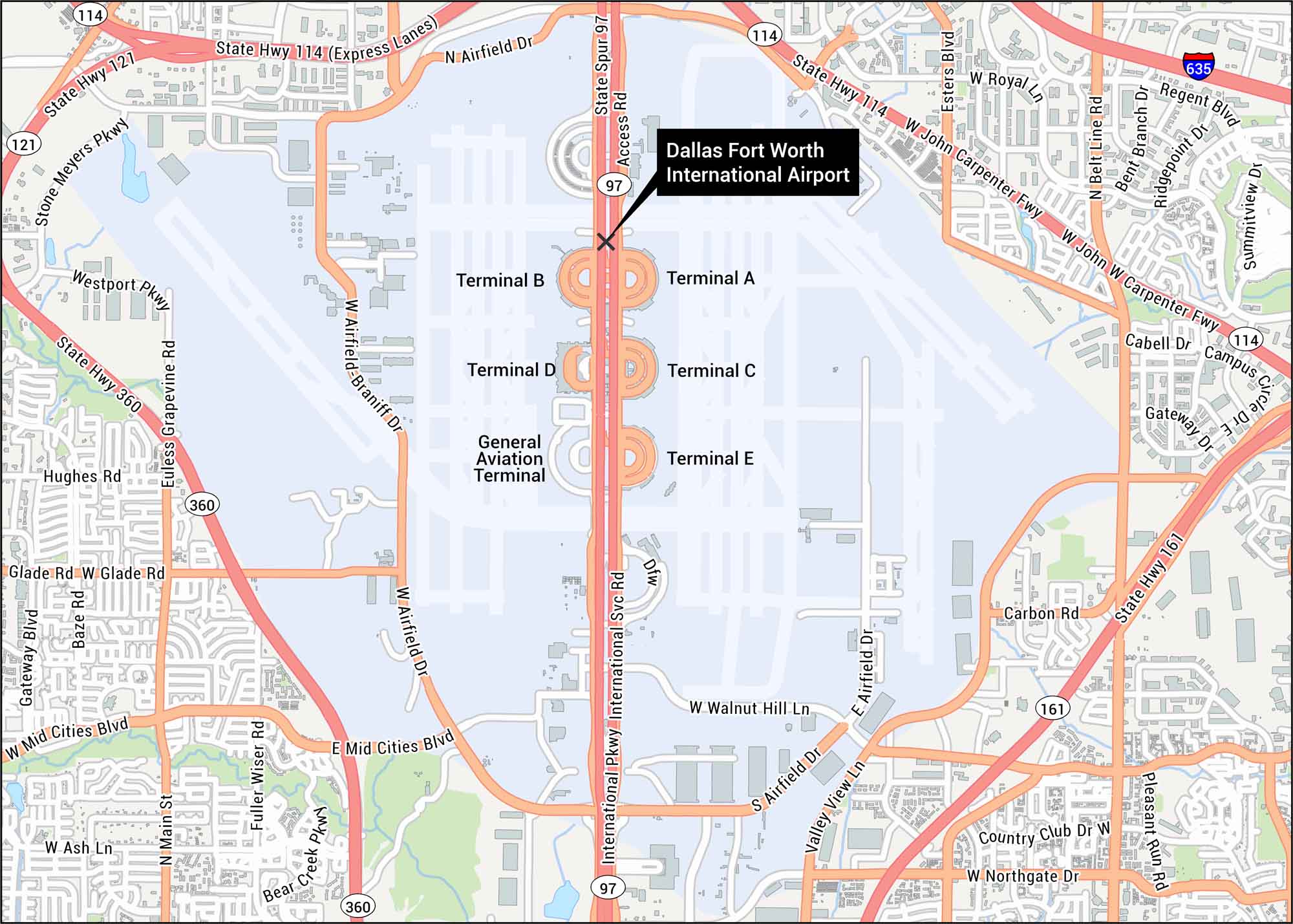Dallas International Airport Map