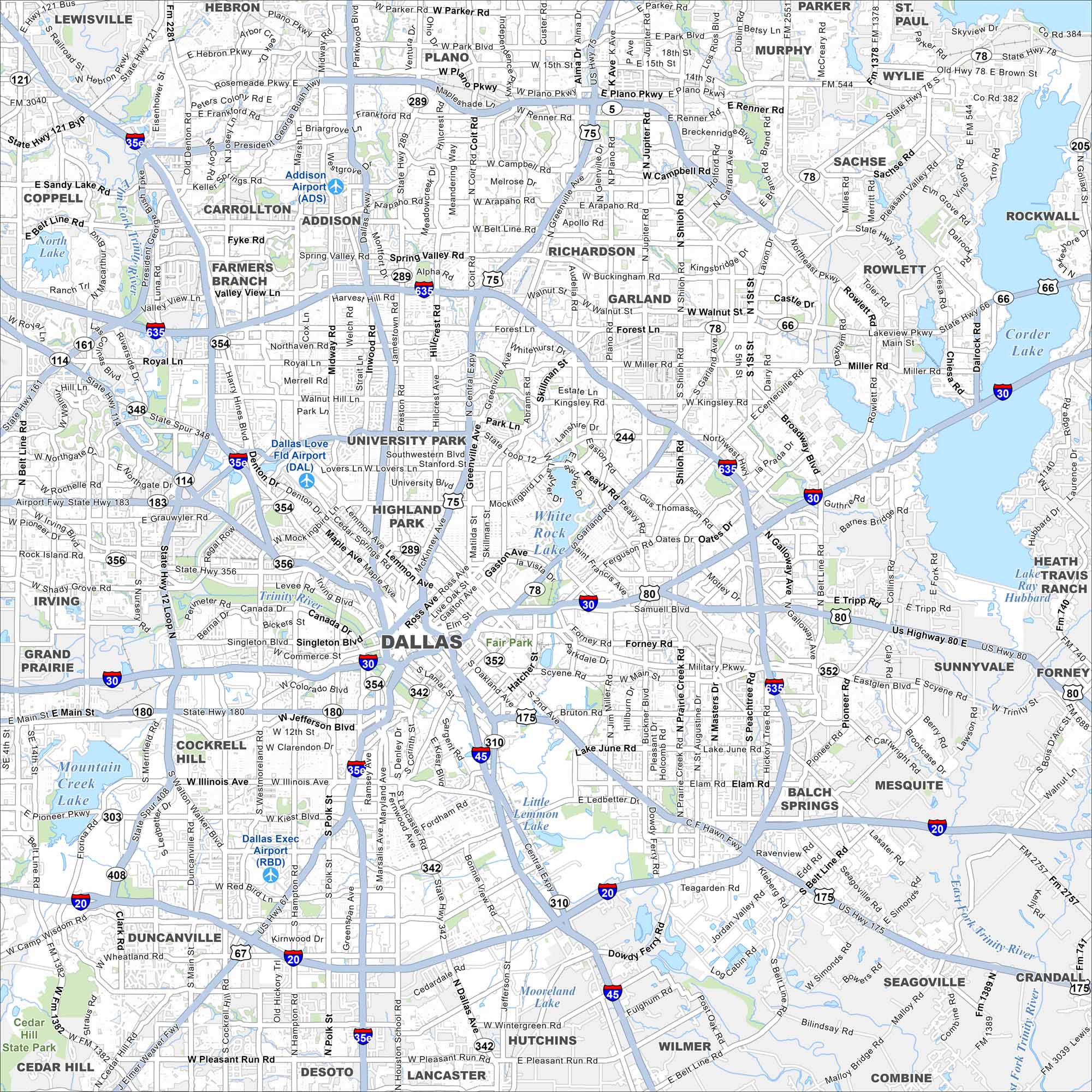 Dallas Map Texas