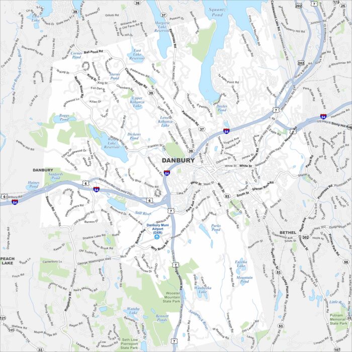 Danbury Map Connecticut