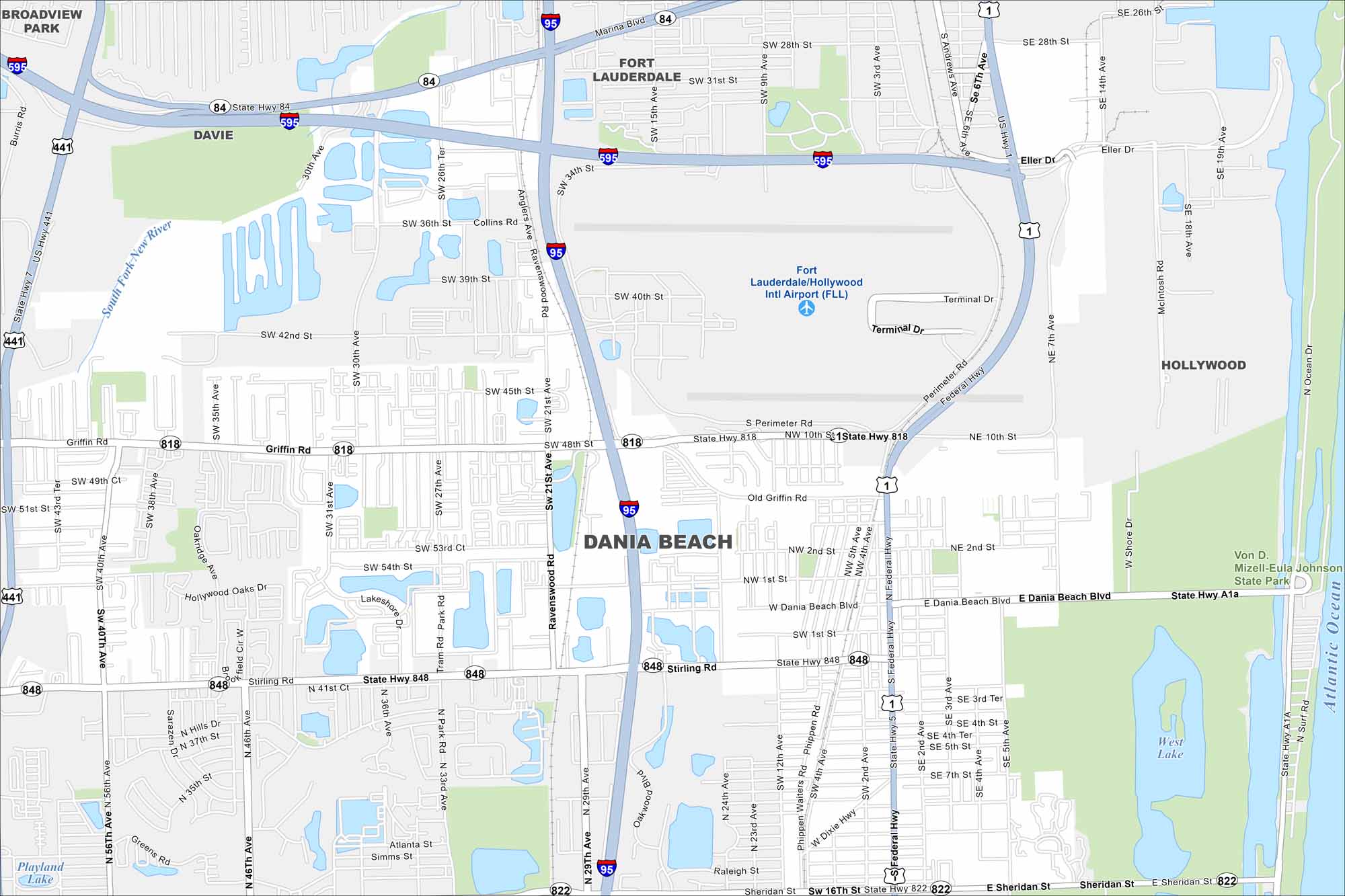 Dania Beach Map Florida