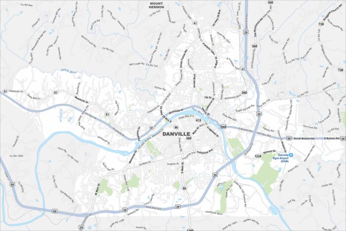 Danville Map Virginia