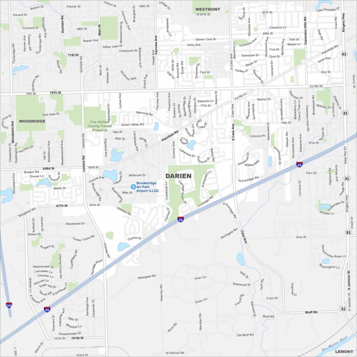 Darien Map Illinois