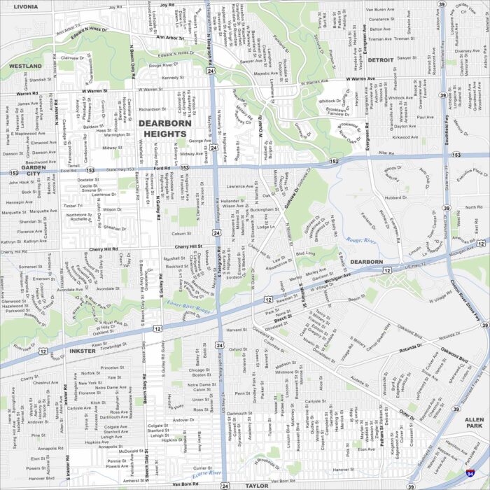 Dearborn Heights Map Michigan