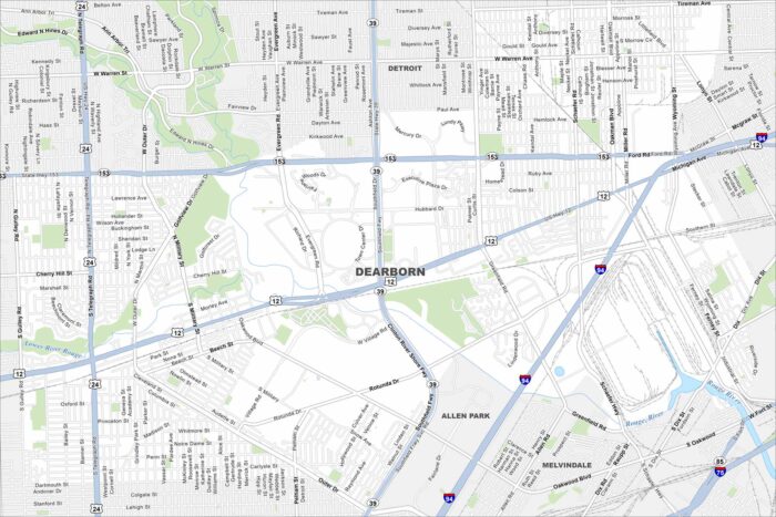 Dearborn Map Michigan