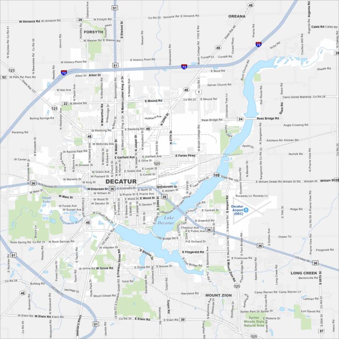Decatur Map Illinois