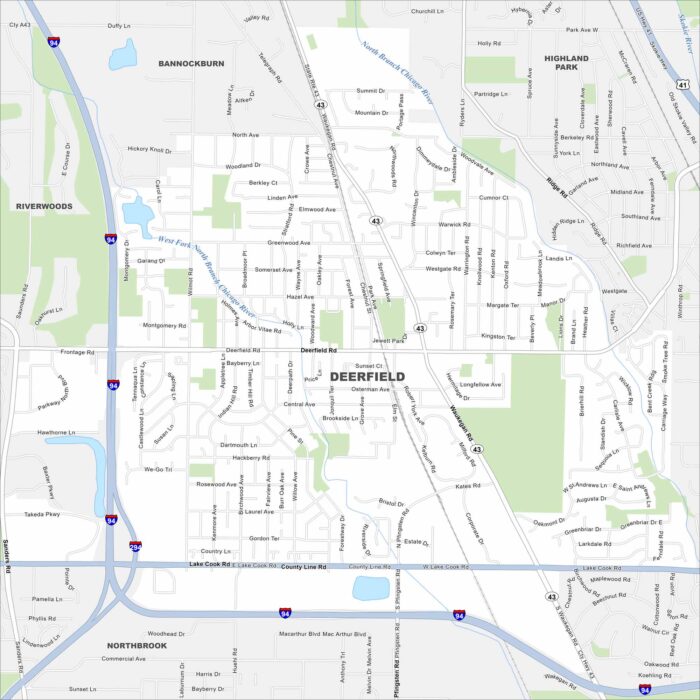 Deerfield Map Illinois