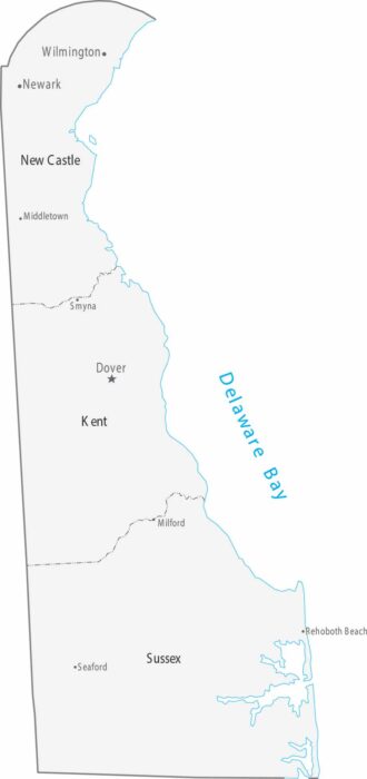 Delaware Counties Cities Map