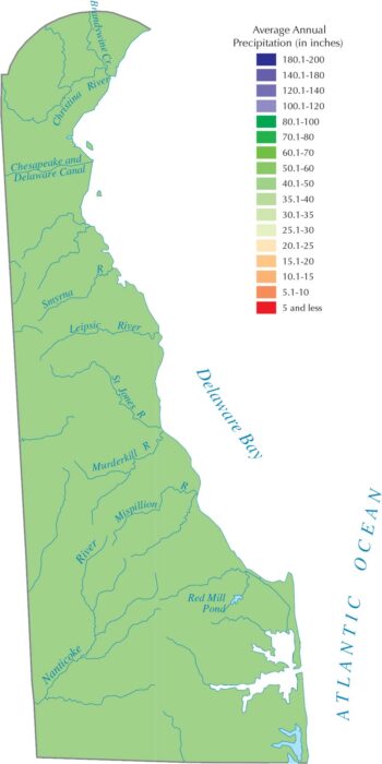 Delaware Precipitation Map