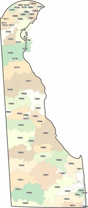 Delaware Zip Code Map