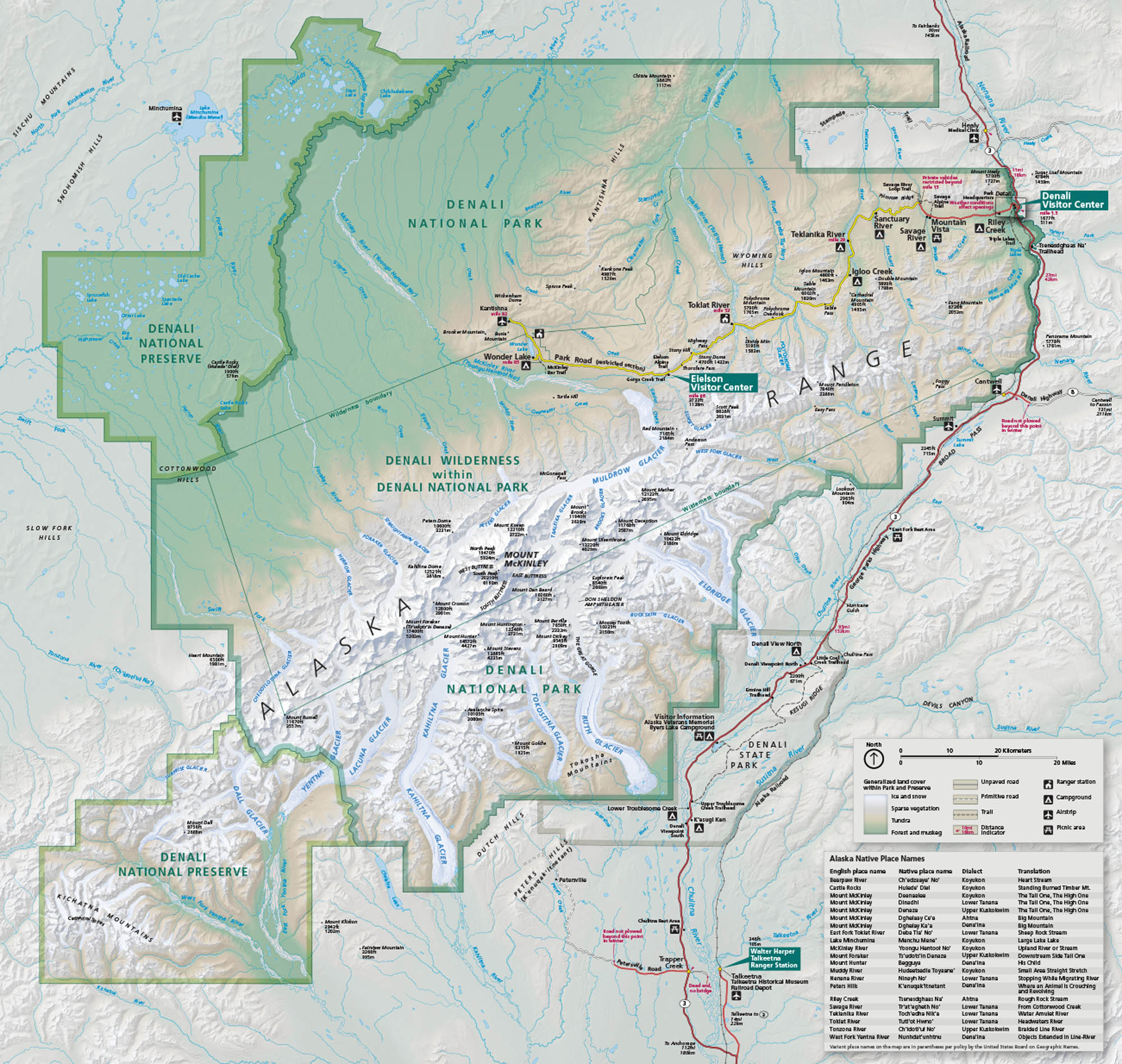 Denali National Park and Preserve Map