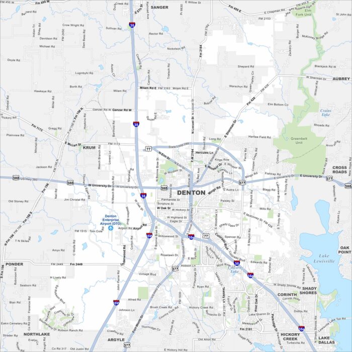 Denton Map Texas