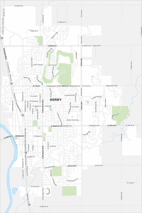 Derby Map Kansas