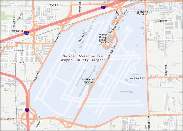 Detroit Airport Map