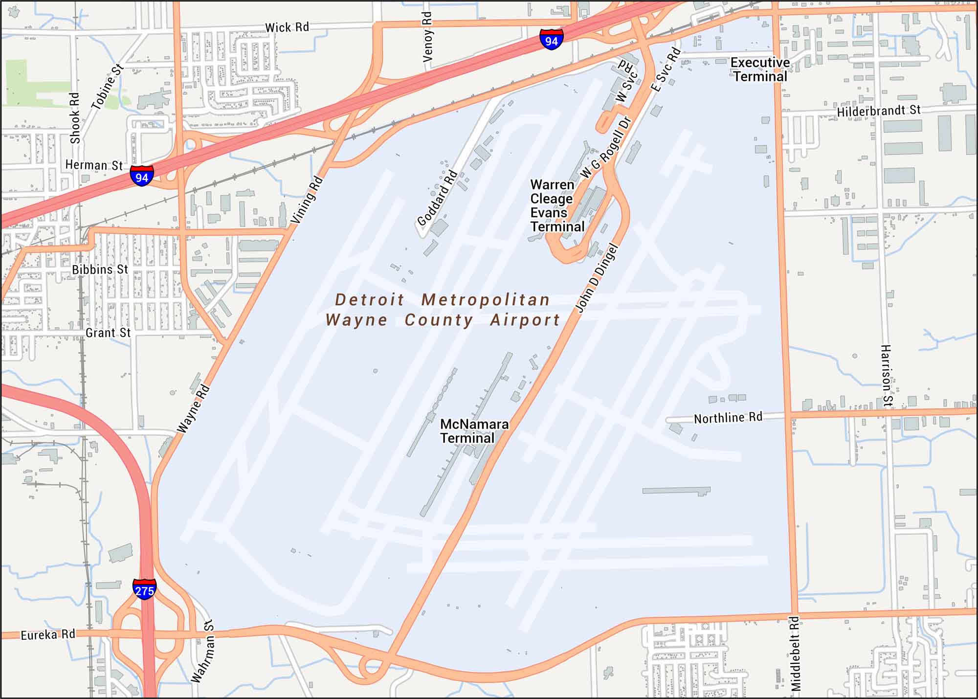 Detroit Airport Map