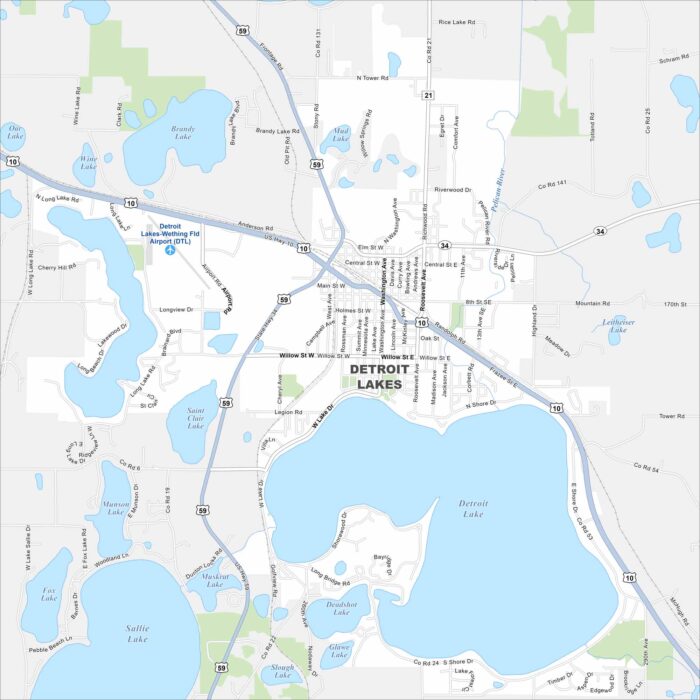 Detroit Lakes Map Minnesota