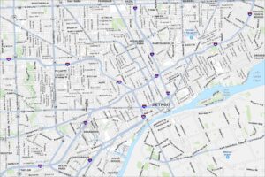 Detroit Map Michigan