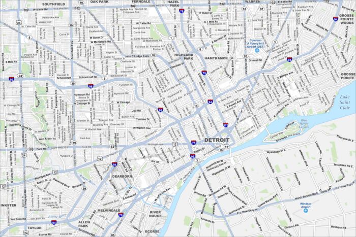 Detroit Map Michigan