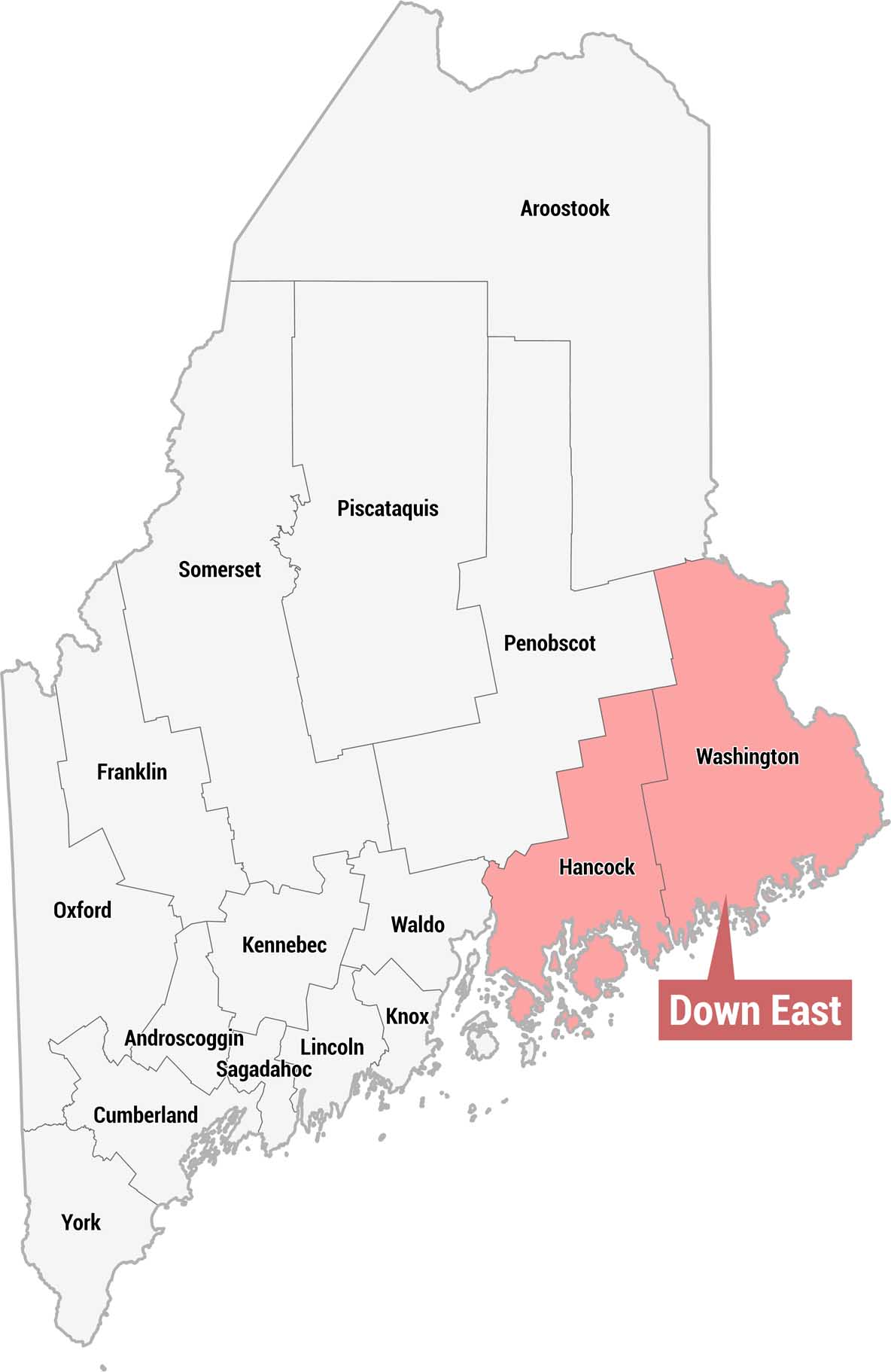 Down East Maine Map