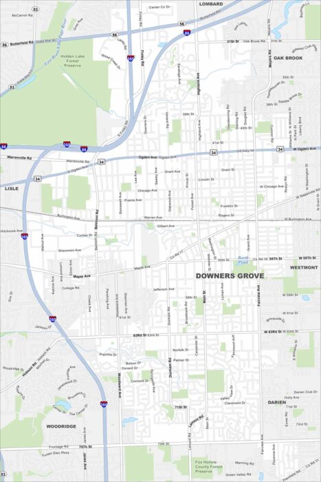 Downers Grove Map Illinois