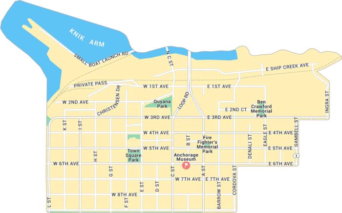 Downtown Anchorage Map
