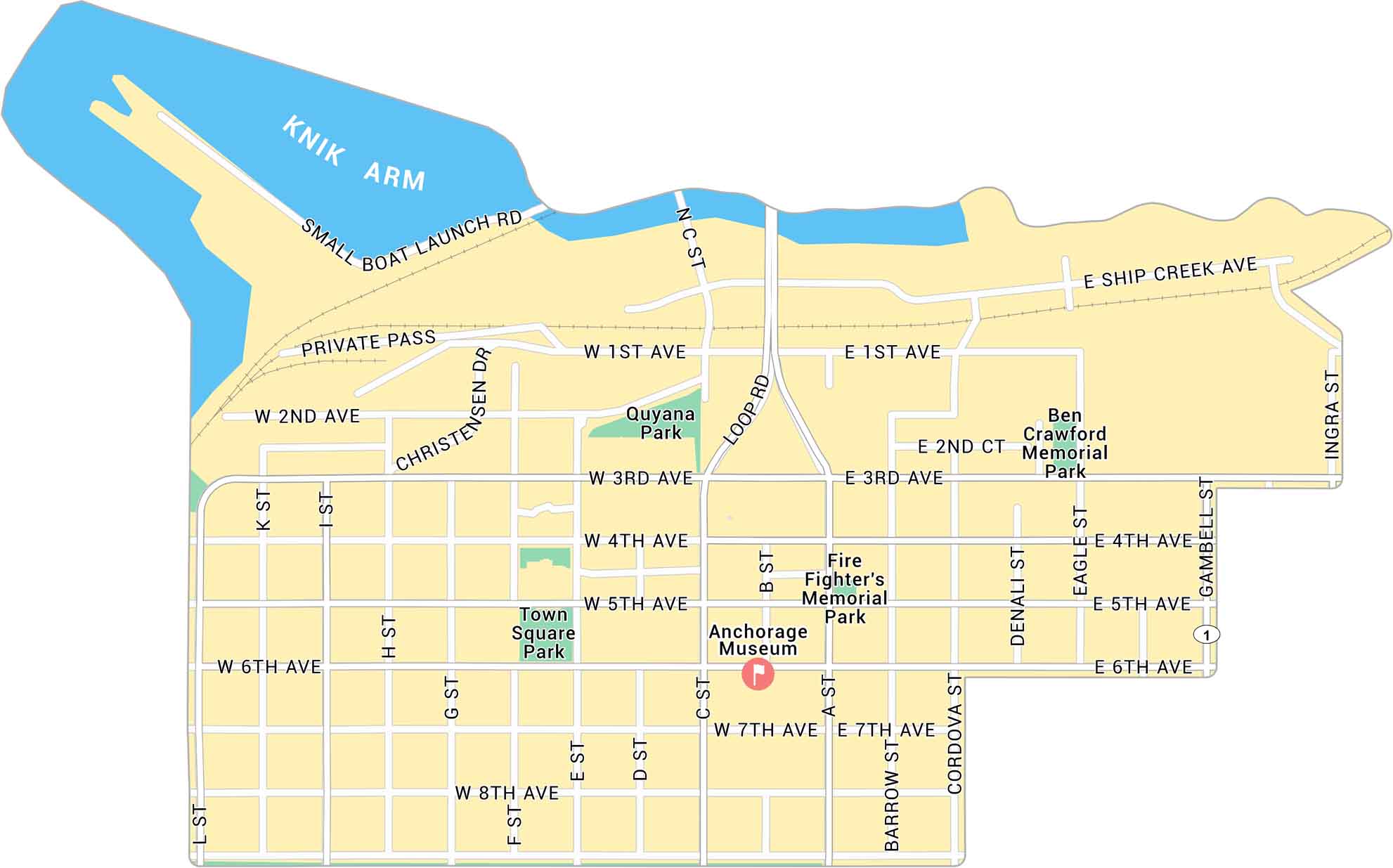 Downtown Anchorage Map