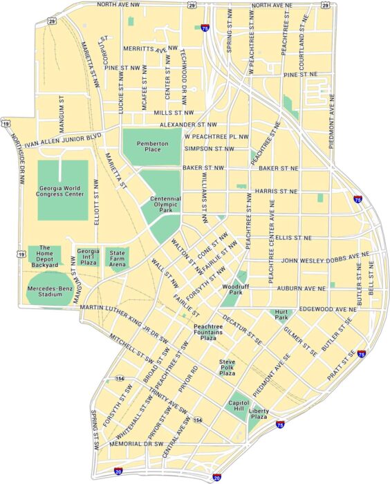 Downtown Atlanta Map