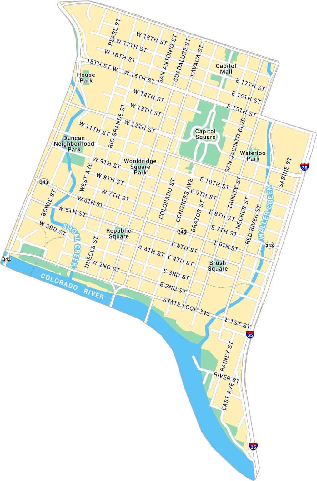 Downtown Austin Map - US Maps