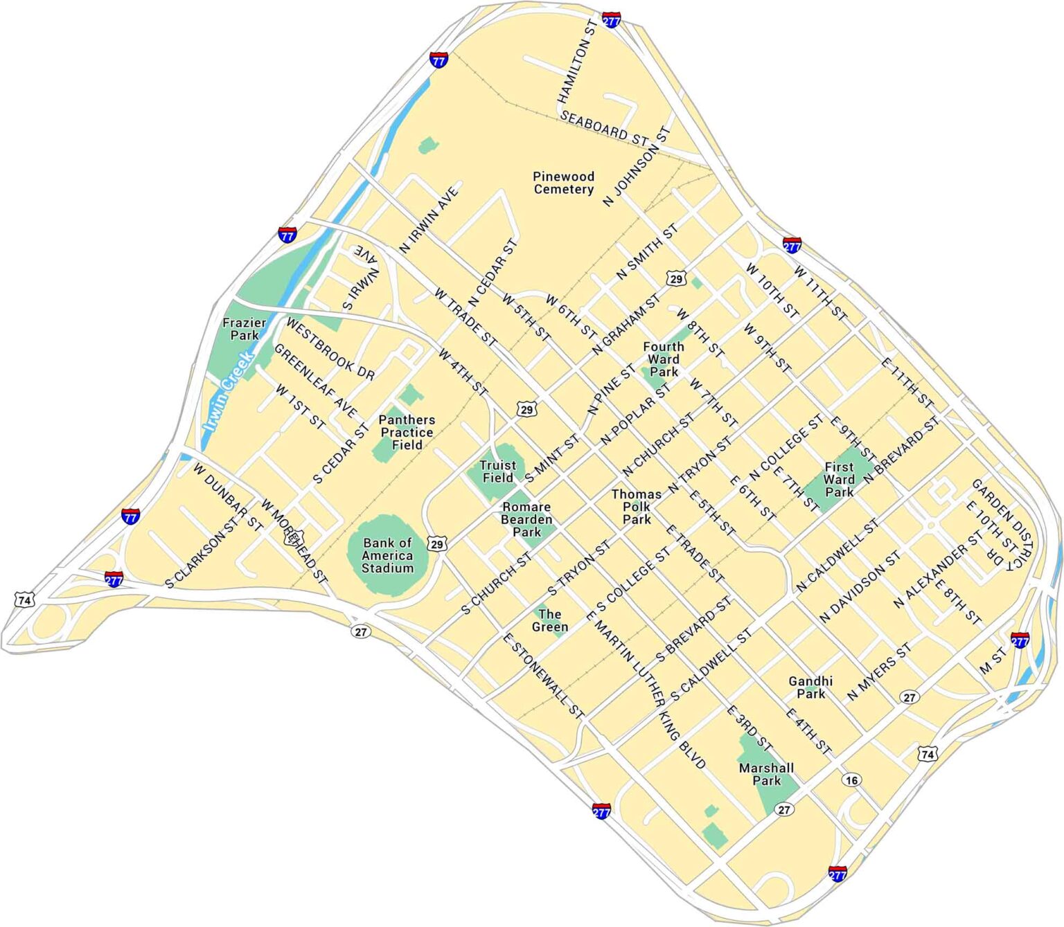 Downtown Charlotte Map - US Maps