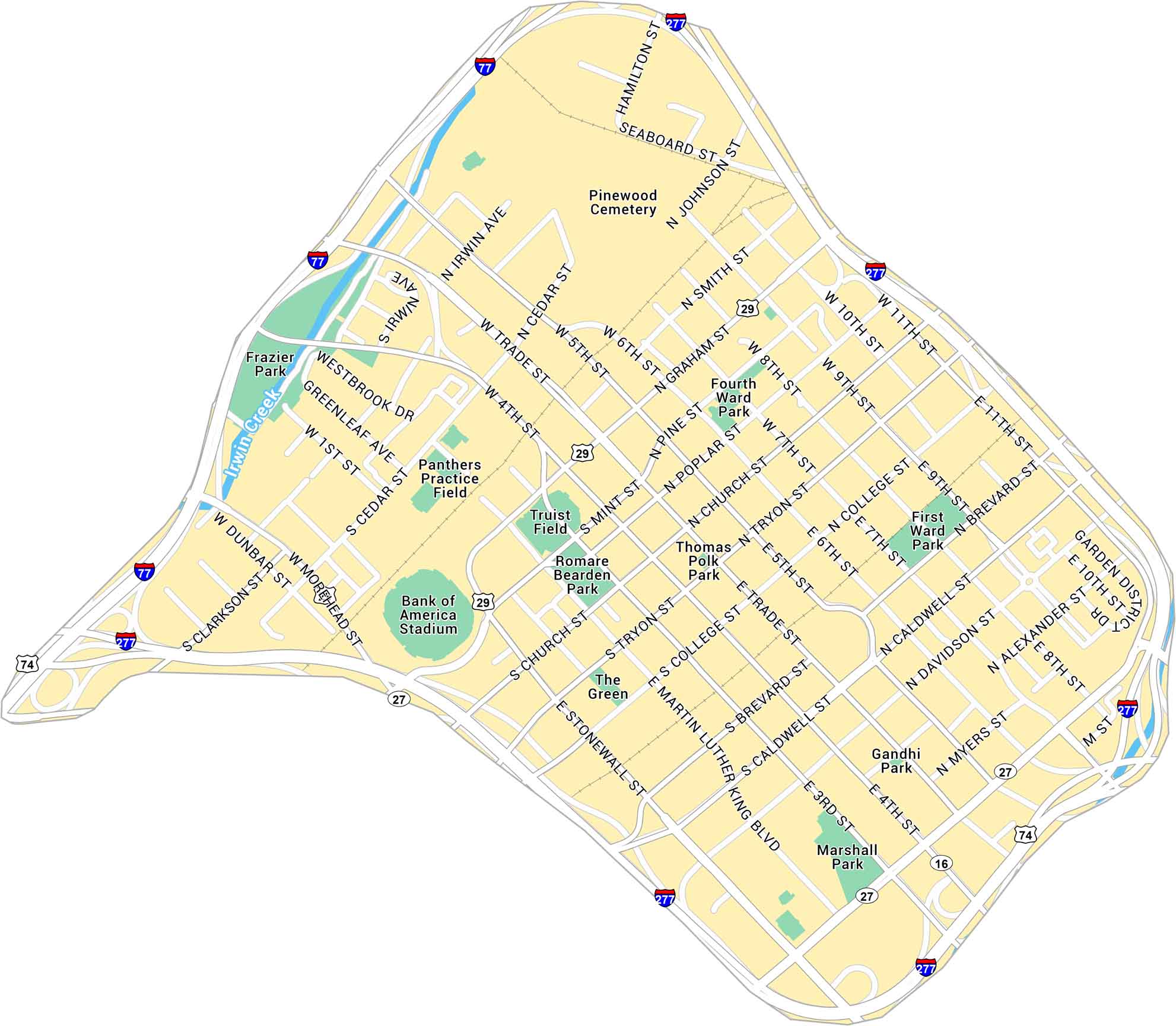 Downtown Charlotte Map