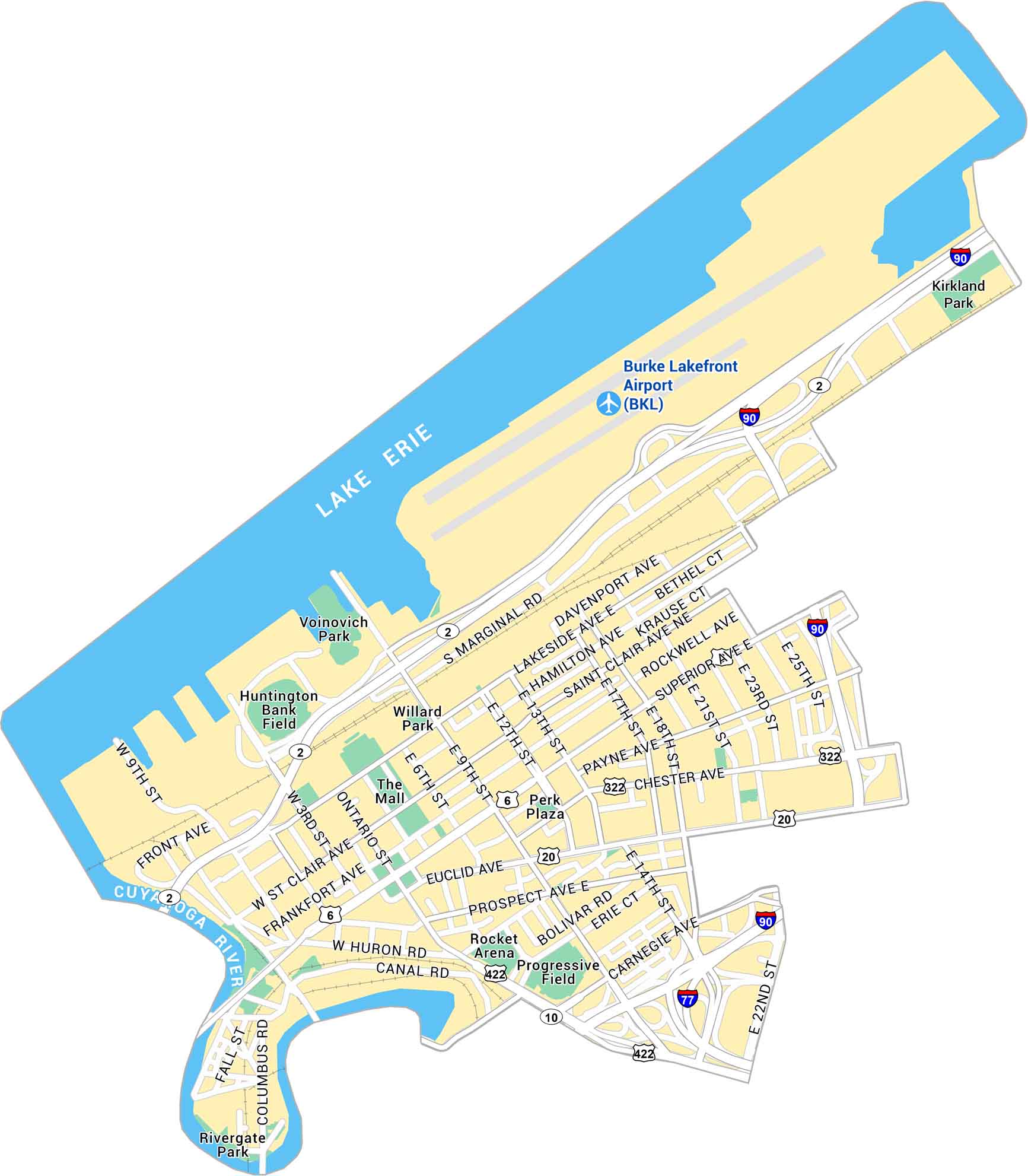 Downtown Cleveland Map