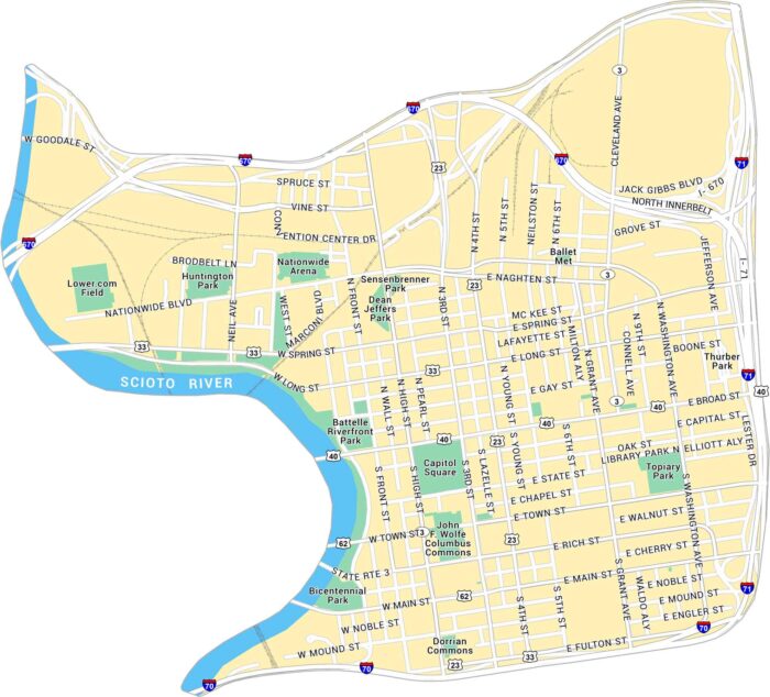 Downtown Columbus Map